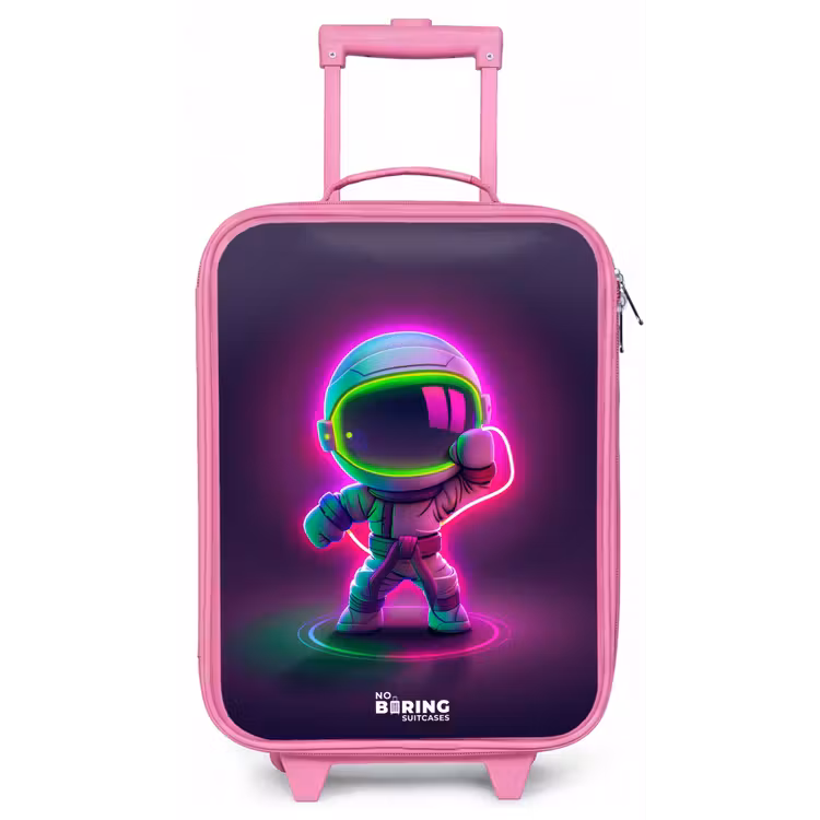 Kinderkoffer - Roze - Space karate neon — 1