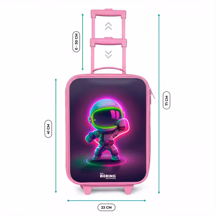 Kinderkoffer - Roze - Space karate neon — 5