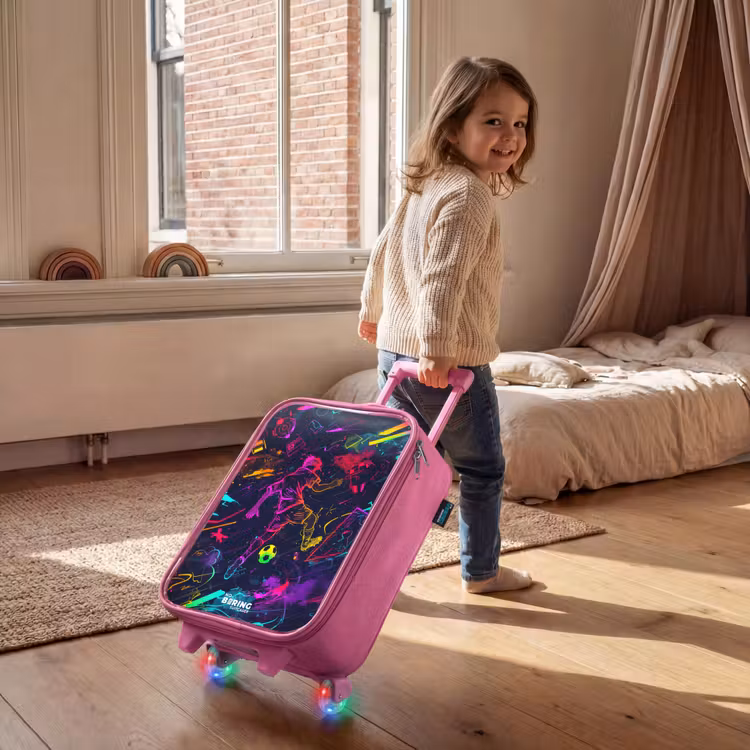 Kinderkoffer - Roze - Straatvoetbal in ruimtekleuren — 3