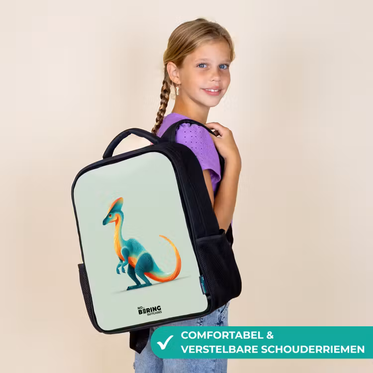 Kinderrugzak - Zwart - Dino - Blauw - Dier — 3