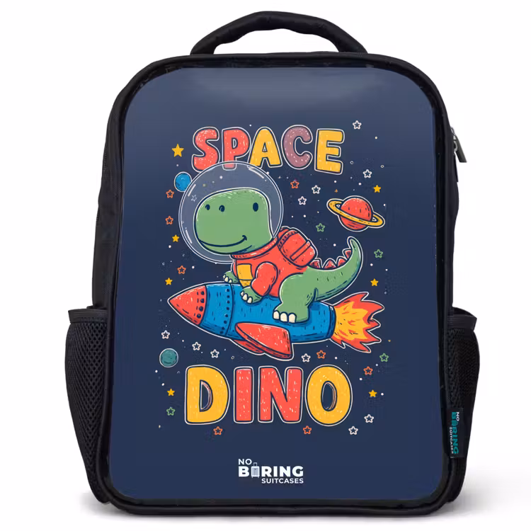 Kinderrugzak - Zwart - Dino - Groen - Raket - Sterren β 1