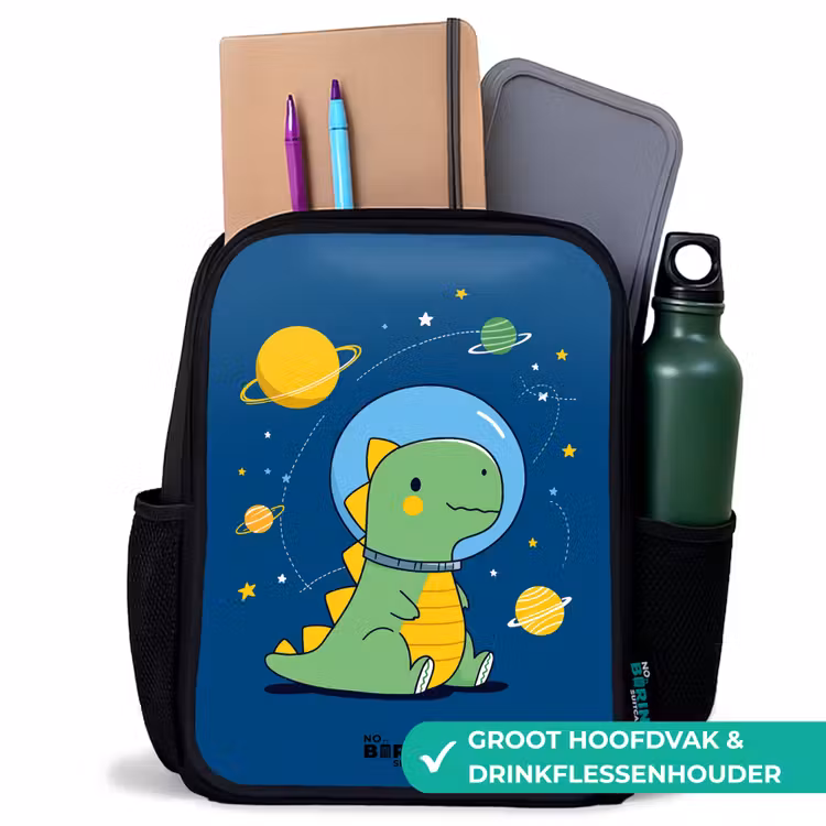 Kinderrugzak - Zwart - Dino - Planeet - Ster - Blauw — 4