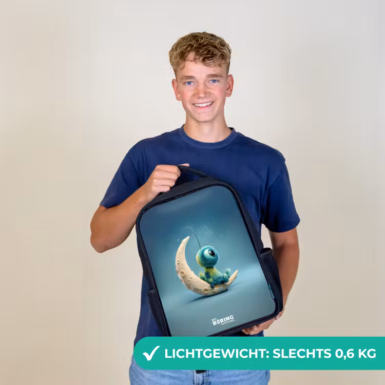 Kinderrugzak - Zwart - Dromerig Wezentje op de Maan — 2