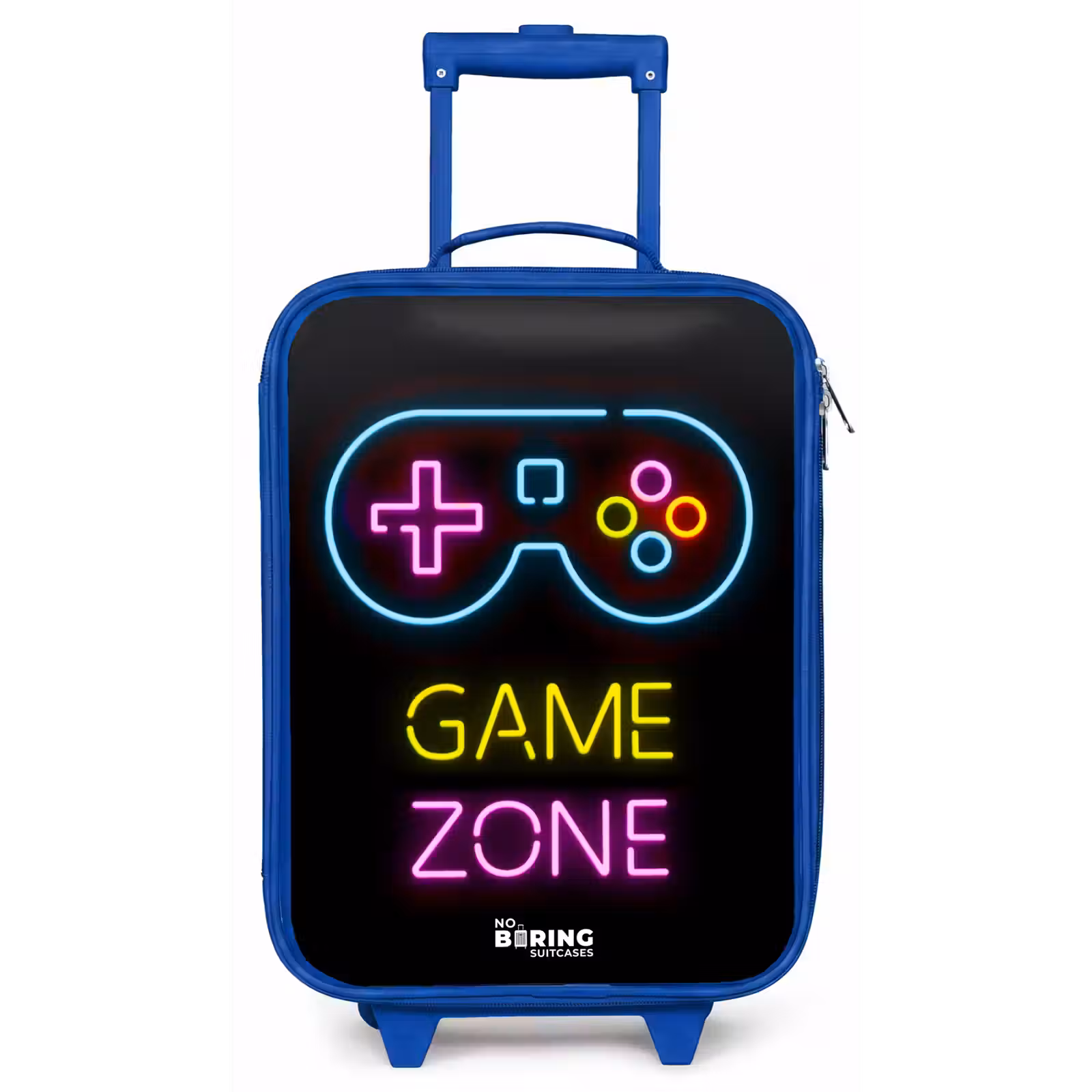 Kinderkoffer - Blauw - Qoute met neonkleuren — 1