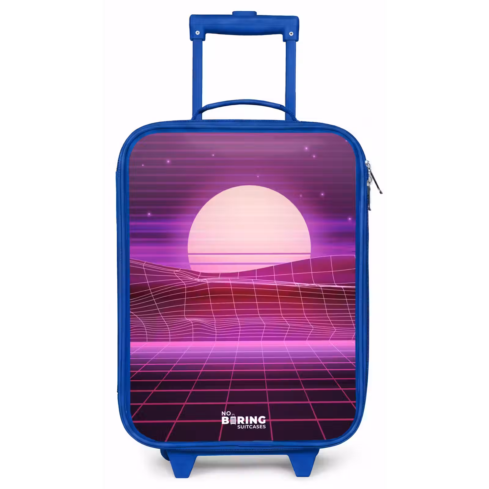Kinderkoffer - Blauw - Rasterlandschap met zon — 1