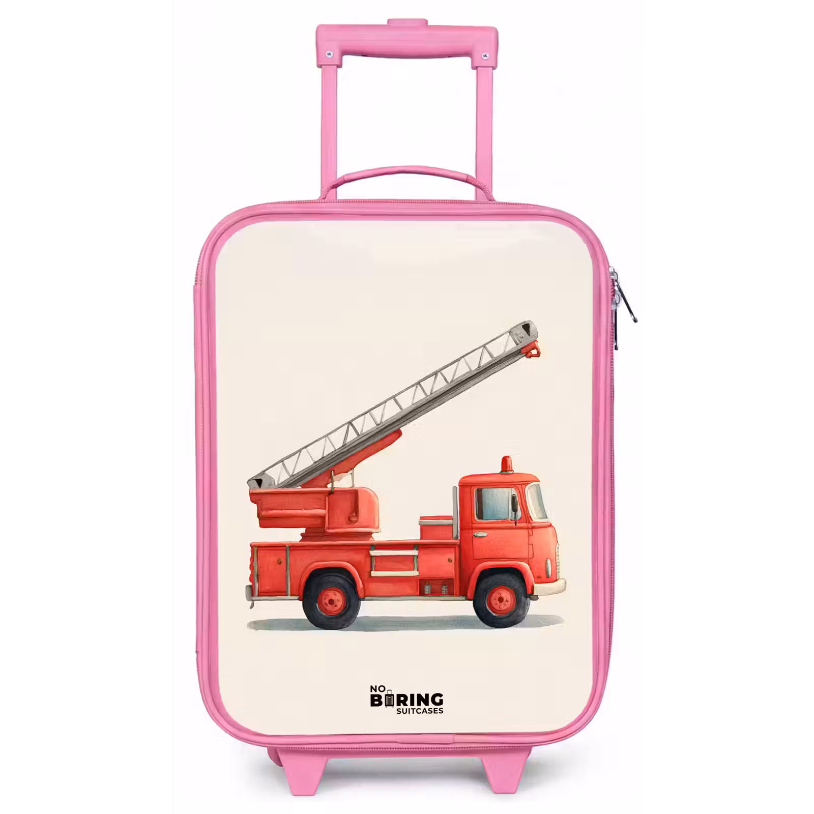 Kinderkoffer - Roze - Brandweerwagen - Getekend - Rood — 1