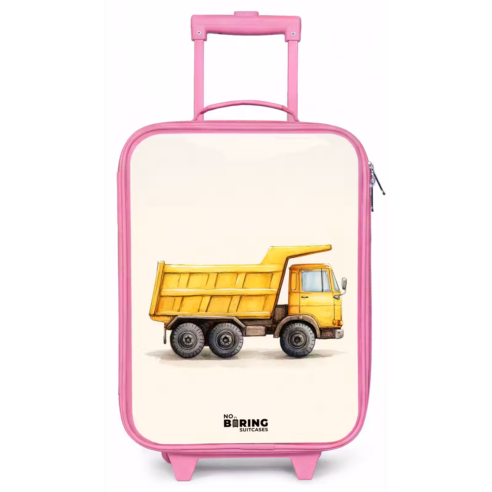 Kinderkoffer - Roze - Kiepwagen - Getekend - Geel — 1