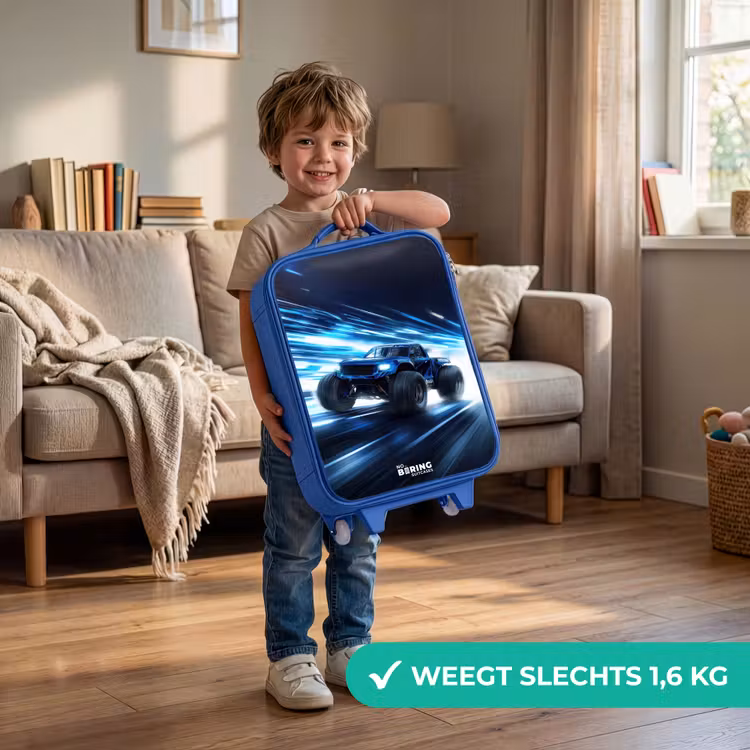 Kinderkoffer - Blauw - Monstertruck raast door lichtsnelheid — 2