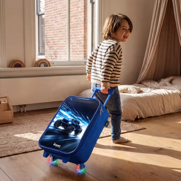 Kinderkoffer - Blauw - Monstertruck raast door lichtsnelheid — 3