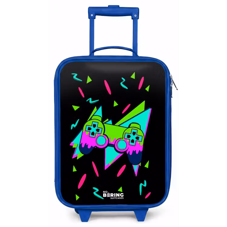 Kinderkoffer - Blauw - Neon controller op zwart — 1
