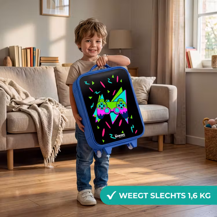 Kinderkoffer - Blauw - Neon controller op zwart — 2