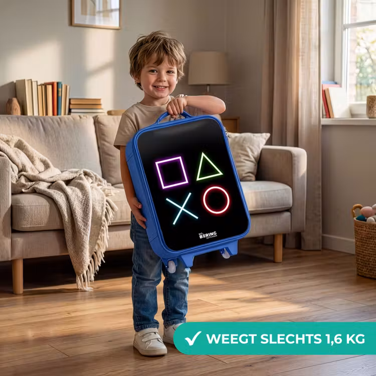 Kinderkoffer - Blauw - Neonverlicthe symbolen — 2