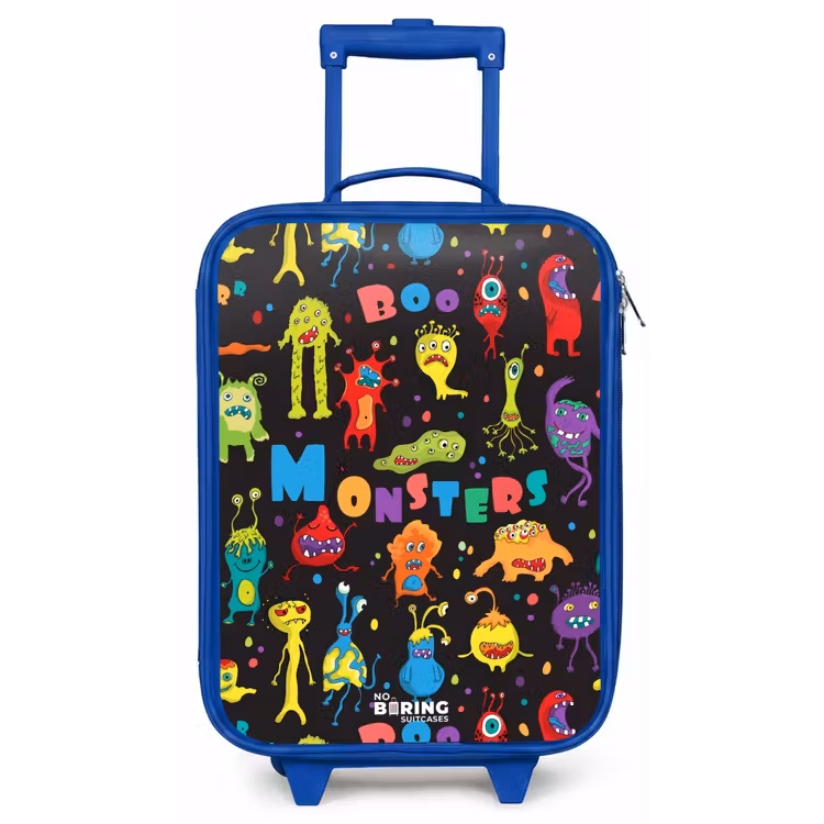 Kinderkoffer - Blauw - Patroon van monsters — 1