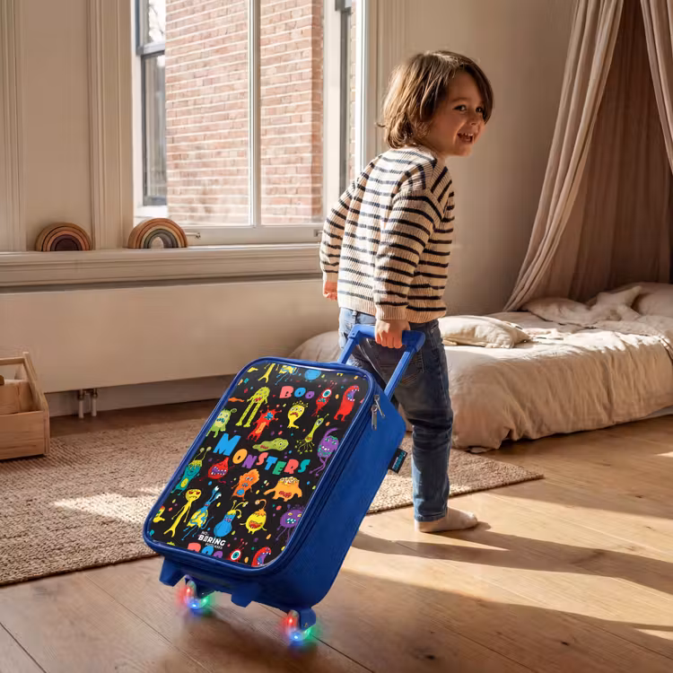 Kinderkoffer - Blauw - Patroon van monsters — 3