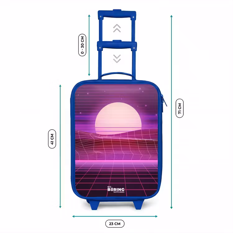 Kinderkoffer - Blauw - Rasterlandschap met zon — 6