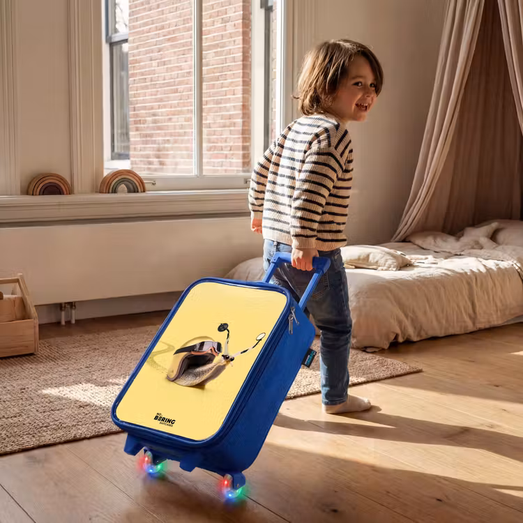 Kinderkoffer - Blauw - Slak met motorhelm — 3
