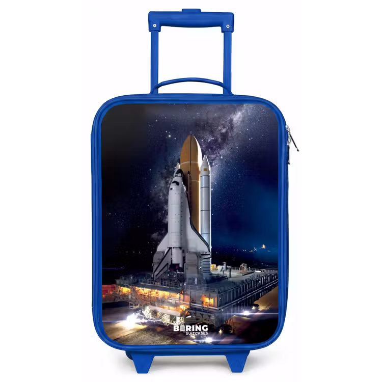 Kinderkoffer - Blauw - Spaceshuttle die kan opstijgen — 1