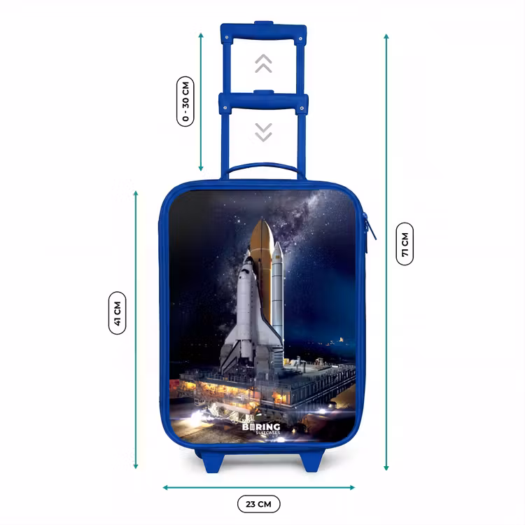 Kinderkoffer - Blauw - Spaceshuttle die kan opstijgen — 6