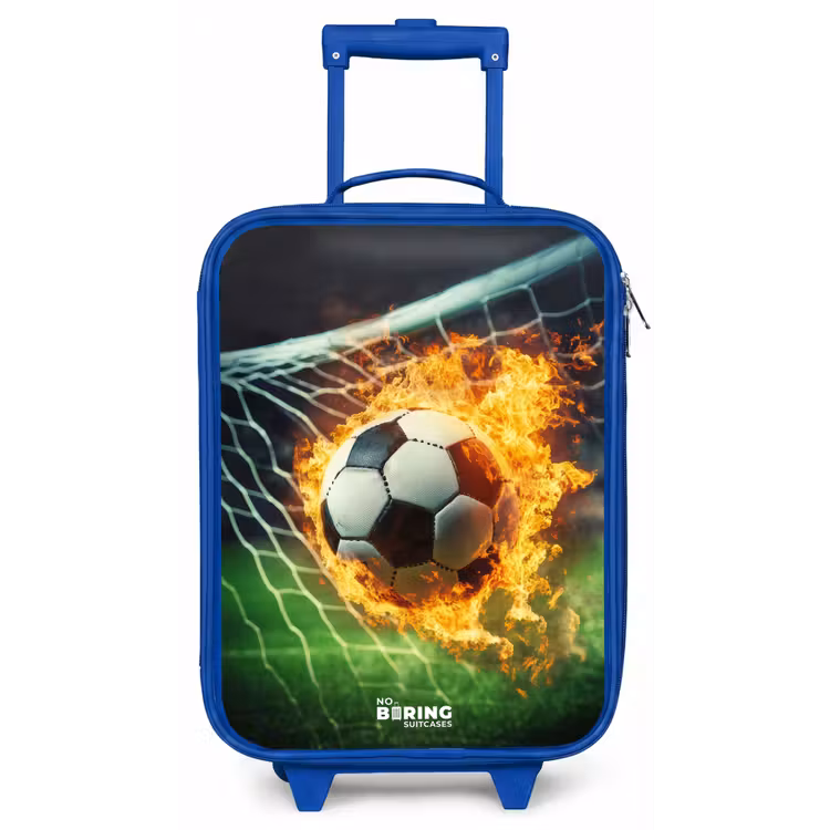 Kinderkoffer - Blauw - Vuurvoetbal in doelnet vastgelegd — 1