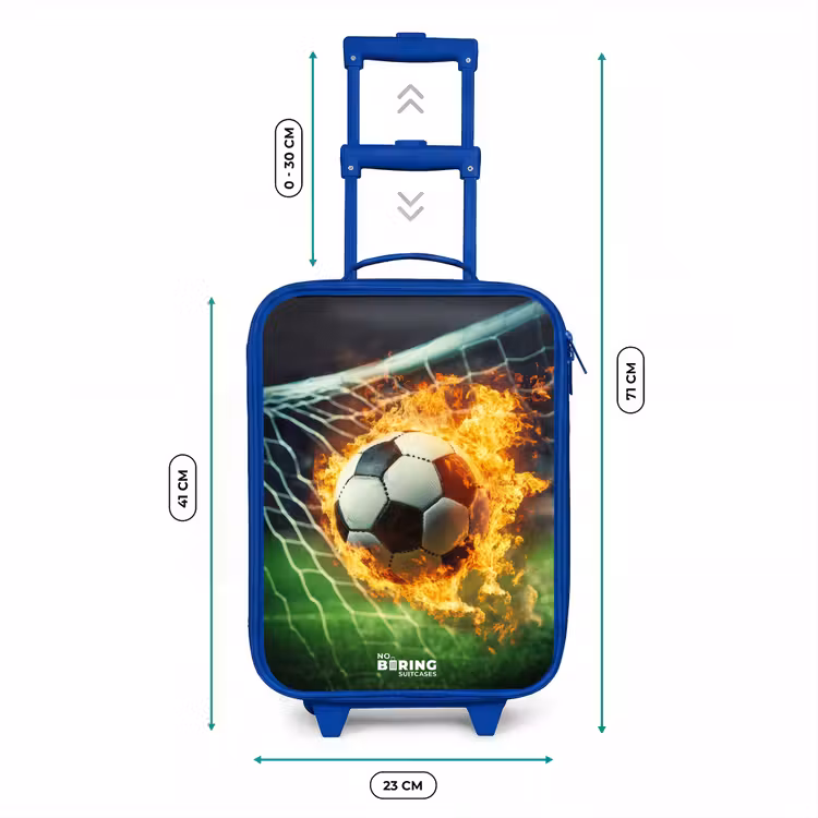Kinderkoffer - Blauw - Vuurvoetbal in doelnet vastgelegd — 6