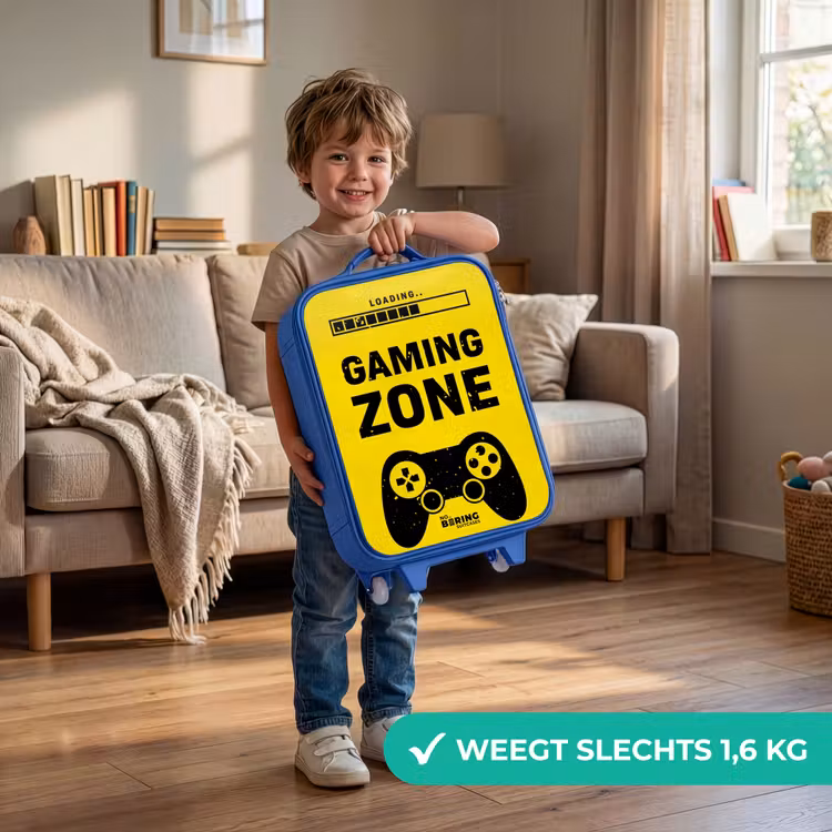 Kinderkoffer - Blauw - Zwart-geel met gaming zone — 2