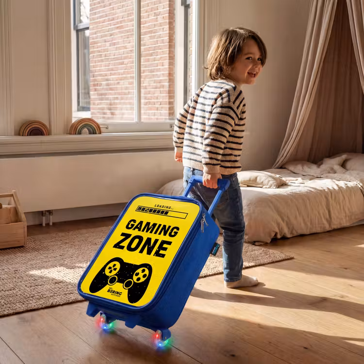 Kinderkoffer - Blauw - Zwart-geel met gaming zone — 3
