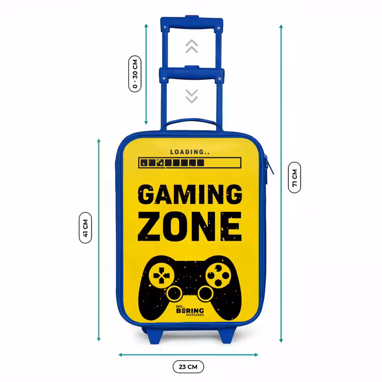 Kinderkoffer - Blauw - Zwart-geel met gaming zone — 6