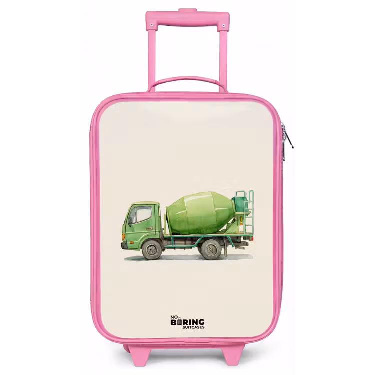 Kinderkoffer - Roze - Betonmixer - Getekend - Groen — 1