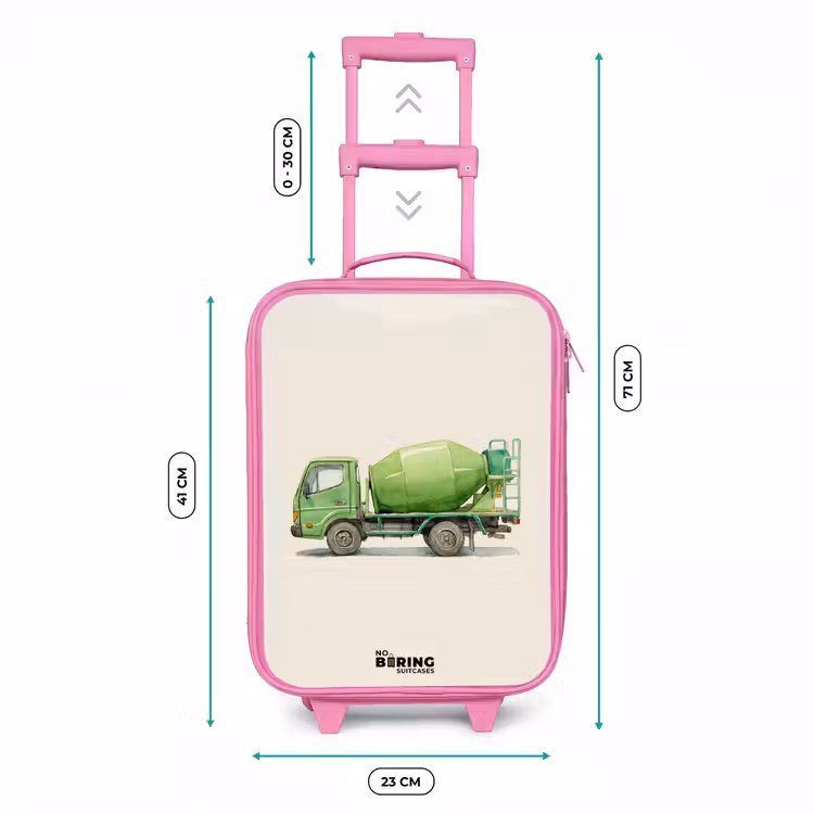 Kinderkoffer - Roze - Betonmixer - Getekend - Groen — 5
