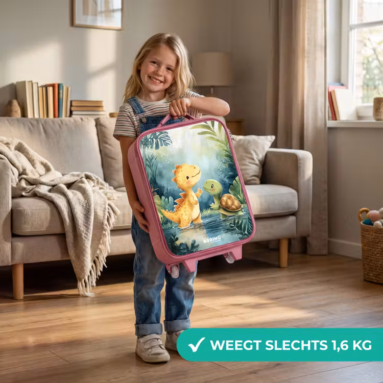 Kinderkoffer - Roze - Dino - Schildpad - Jungle — 2