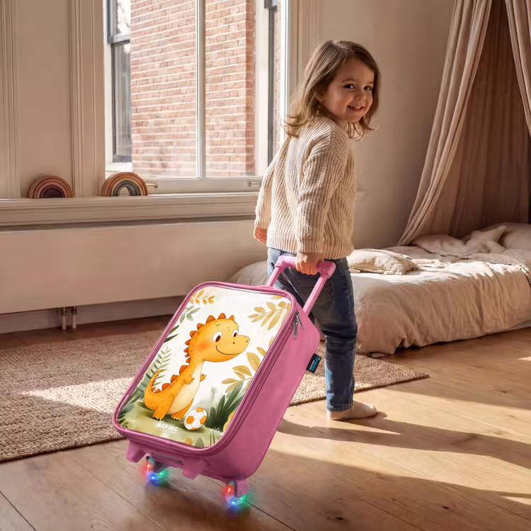 Kinderkoffer - Roze - Dino - Voetbal - Oranje — 3
