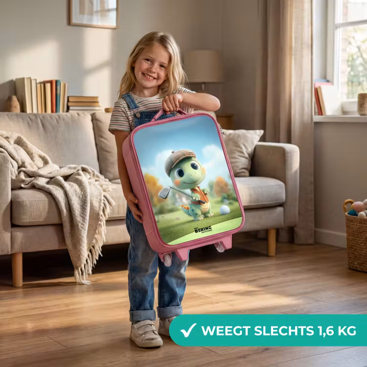 Kinderkoffer - Roze - Golf - Dino - Groen — 2