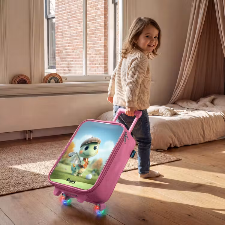 Kinderkoffer - Roze - Golf - Dino - Groen — 3