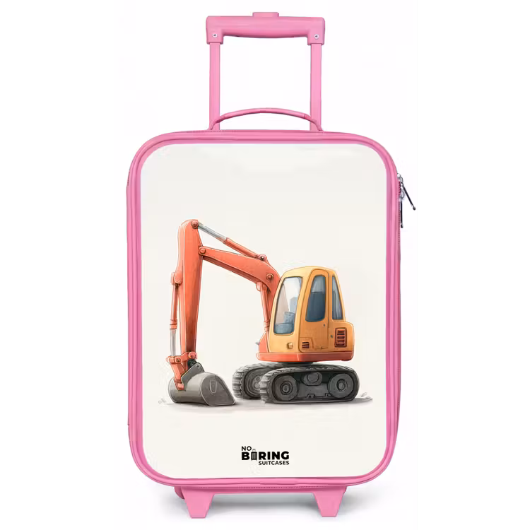 Kinderkoffer - Roze - Graafmachine - Getekend - Oranje — 1