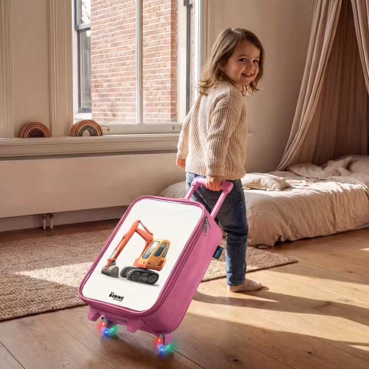 Kinderkoffer - Roze - Graafmachine - Getekend - Oranje — 3
