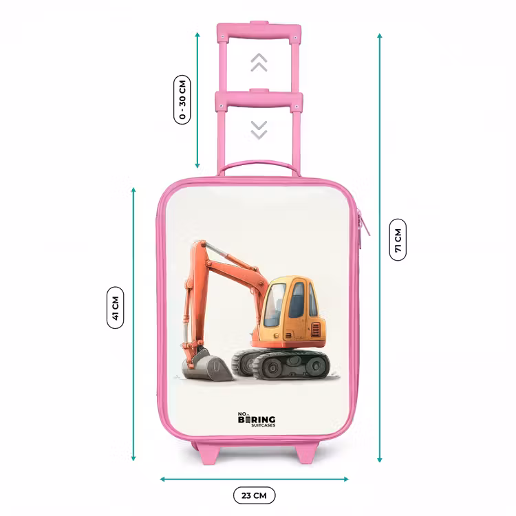 Kinderkoffer - Roze - Graafmachine - Getekend - Oranje — 5