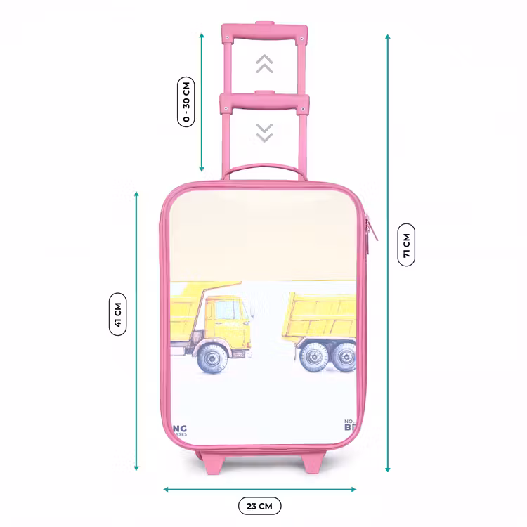 Kinderkoffer - Roze - Kiepwagen - Getekend - Geel — 5