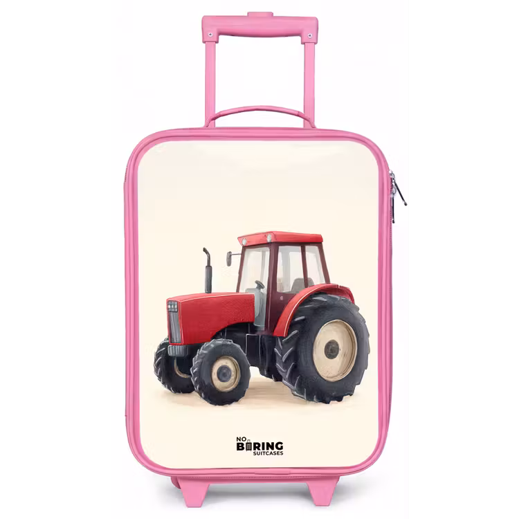 Kinderkoffer - Roze - Tractor - Getekend - Rood — 1