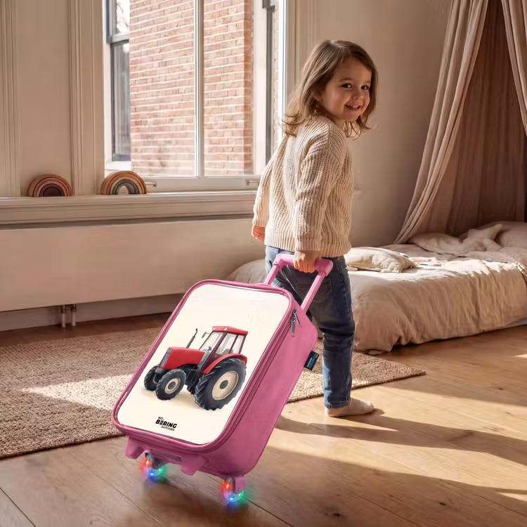 Kinderkoffer - Roze - Tractor - Getekend - Rood — 3