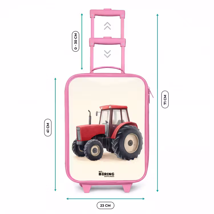 Kinderkoffer - Roze - Tractor - Getekend - Rood — 5
