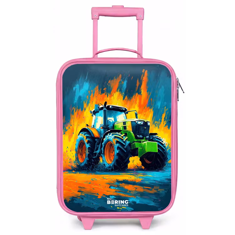 Kinderkoffer - Roze - Tractor - Groen - Abstract - Penseelstreken — 1