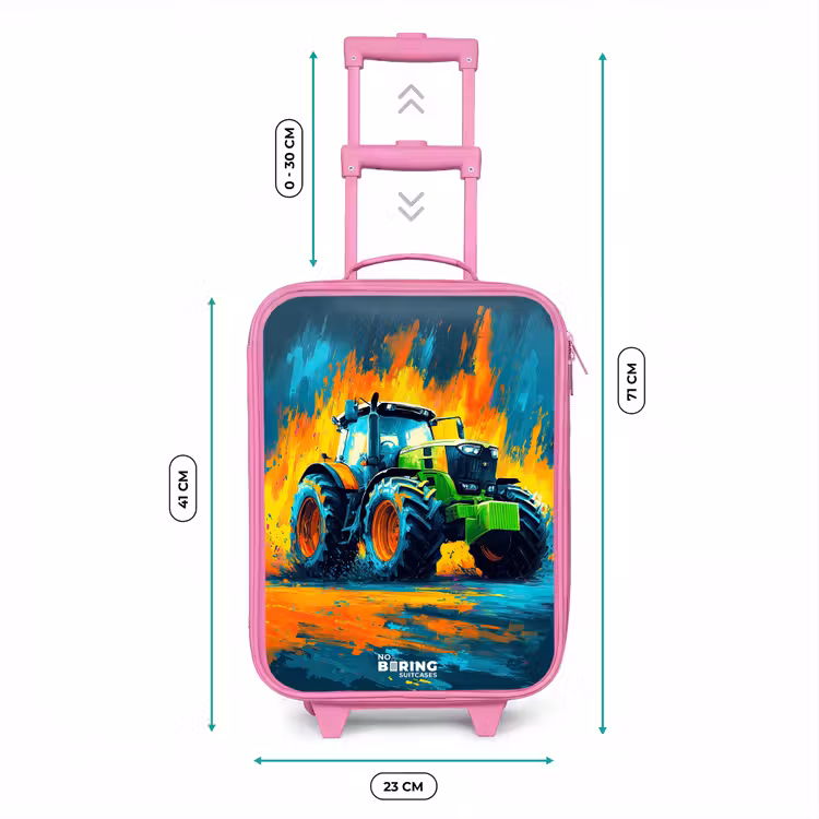 Kinderkoffer - Roze - Tractor - Groen - Abstract - Penseelstreken — 5