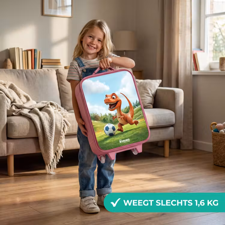 Kinderkoffer - Roze - Voetbal - Dino - Sport — 2
