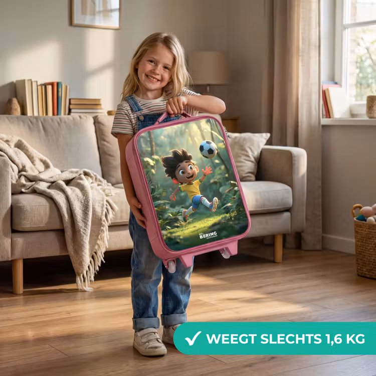 Kinderkoffer - Roze - Voetbal - Jongen - Bos — 2