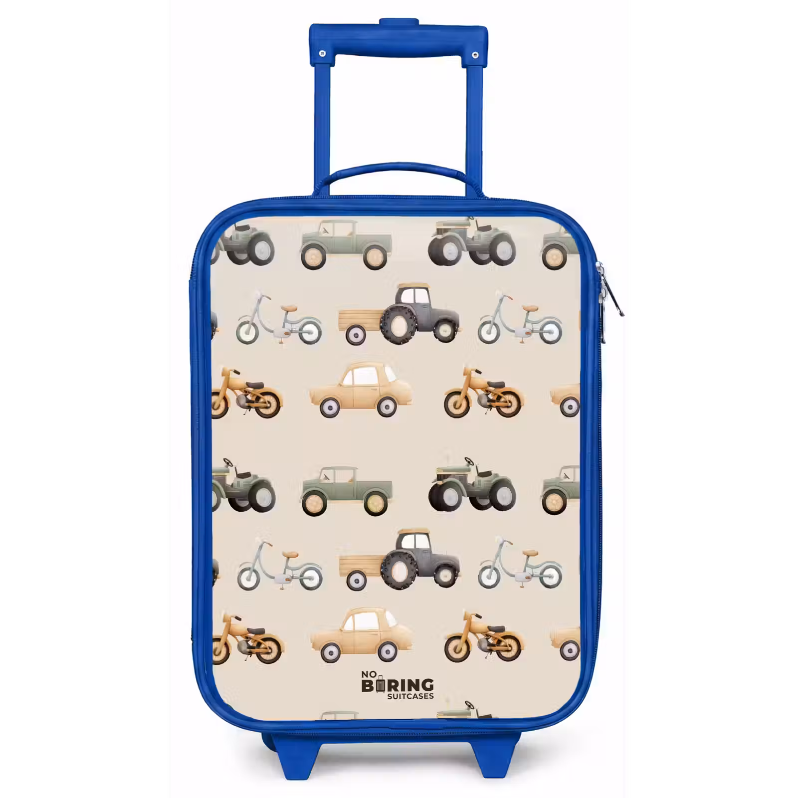 Kinderkoffer - Blauw - Retro voertuigen patroon — 1