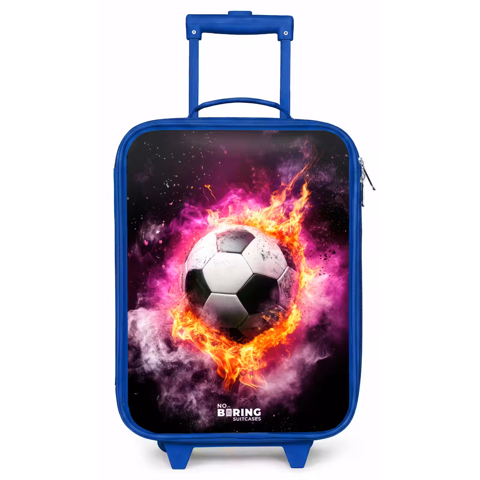 Kinderkoffer - Blauw - Voetbal in roze vuur explosie — 1