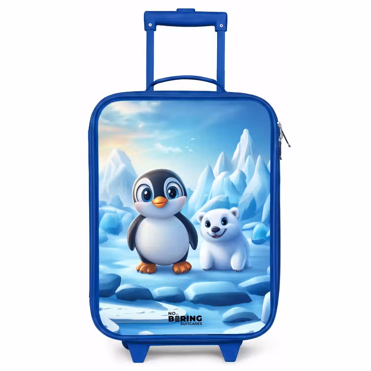 Kinderkoffer - Blauw - Pinguïn en ijsbeertje op ijsschotsen — 1