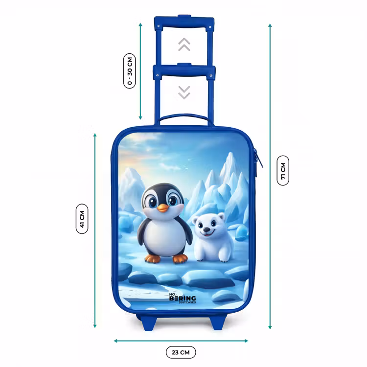 Kinderkoffer - Blauw - Pinguïn en ijsbeertje op ijsschotsen — 6