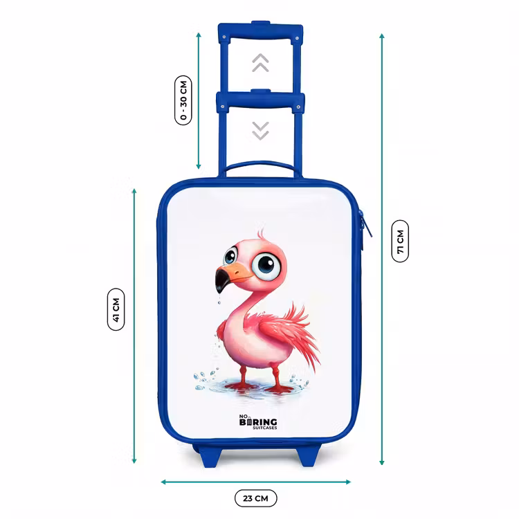 Kinderkoffer - Blauw - Roze flamingo in het water — 6