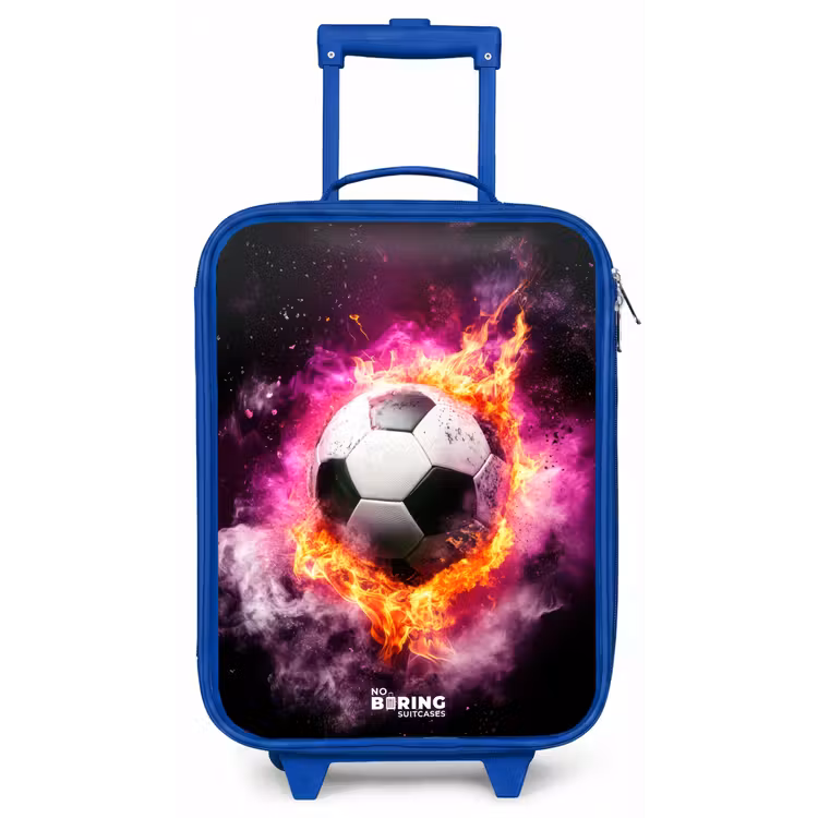 Kinderkoffer - Blauw - Voetbal in roze vuur explosie — 1